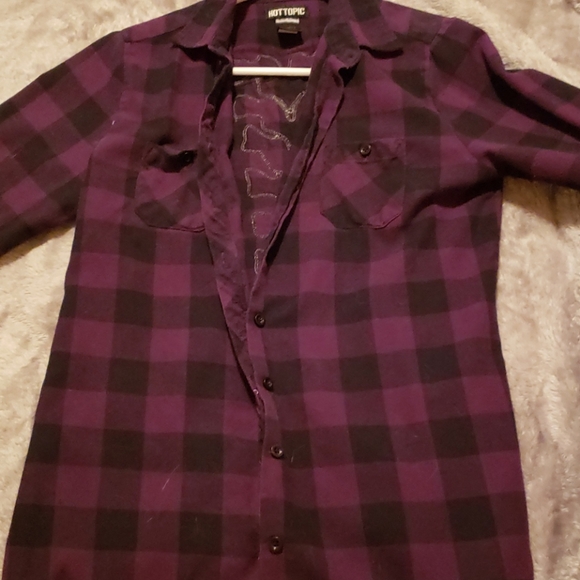 Purple plaid lace vertebrae shirt - Picture 1 of 4
